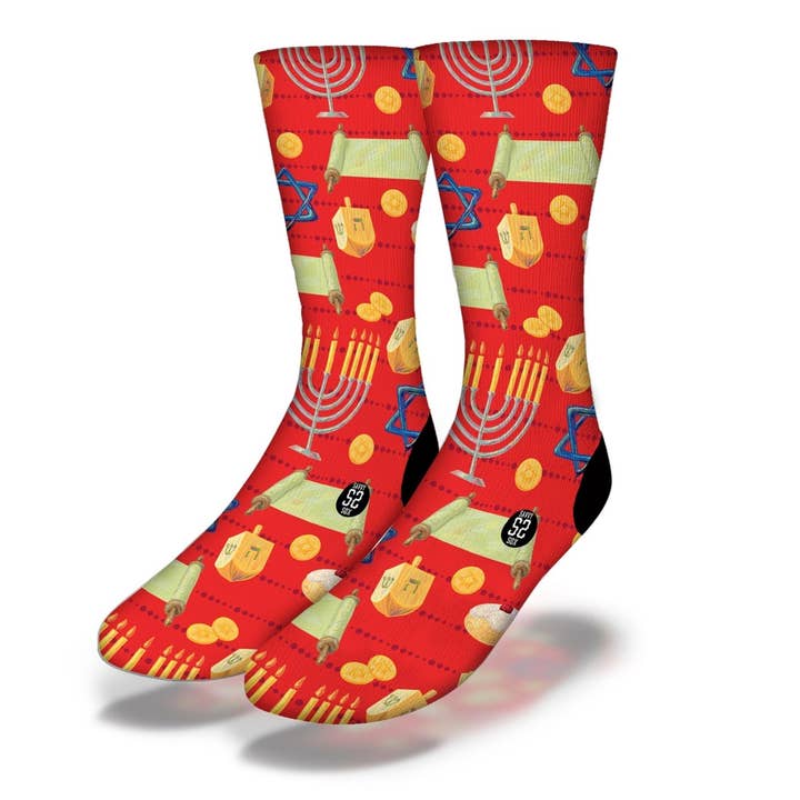 Chaussettes Hanukkah traditionnelles amusantes pour la vente par Savvy Sox