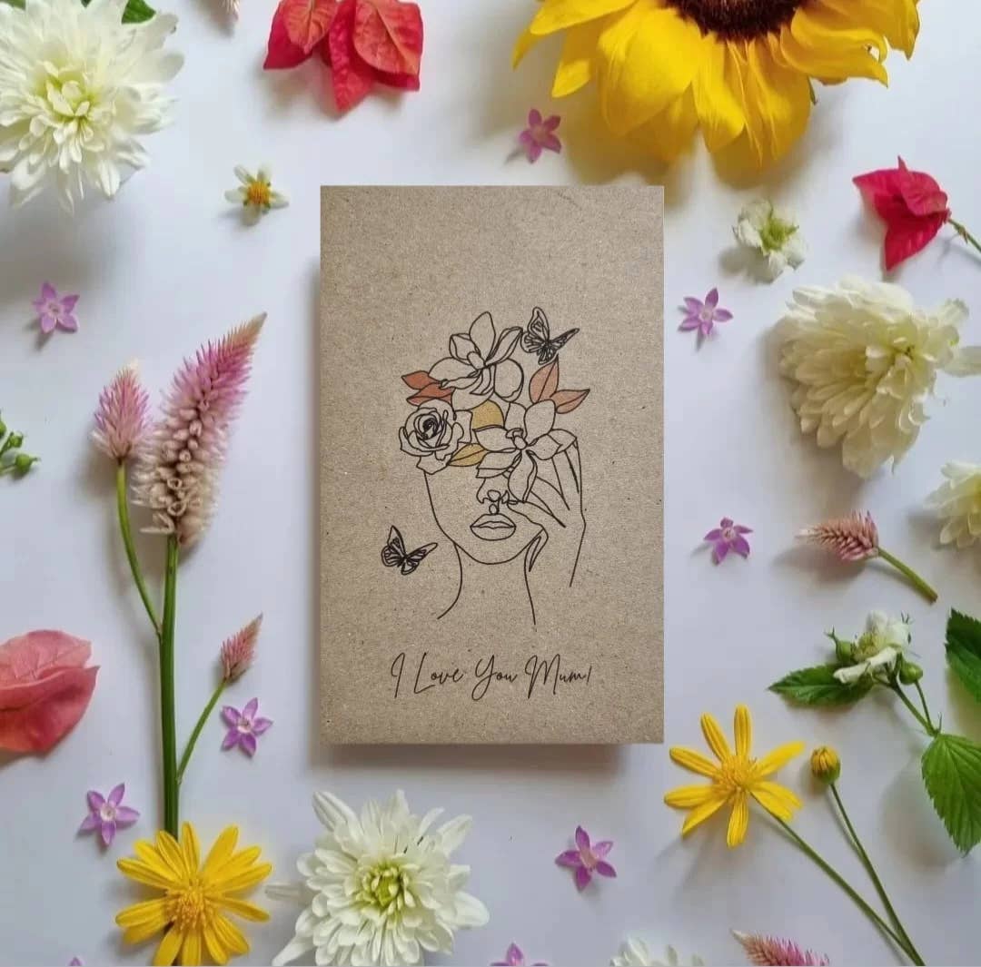 Bee Kind Australia - Wholesale Mother's Day Card - I Love You Mum - Wildflower Seeds