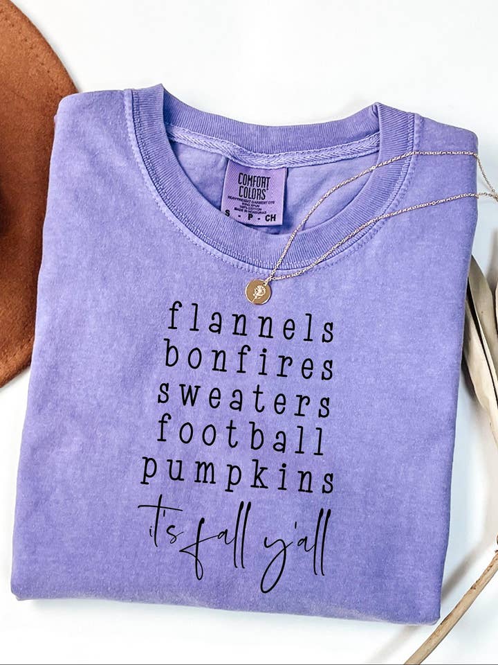 Glaime - Wholesale T-shirt (graphic) – women's - Fall You All Comfort Colors Shirt, Flannels Pumpkins Sweater2