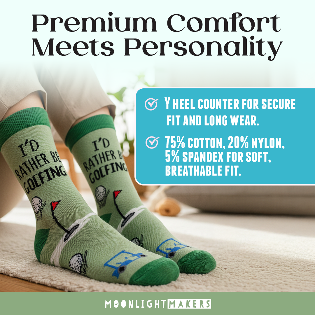 Moonlight Makers - Vendita all'ingrosso Calzini - Unisex - I'd Rather Be Golfing - Divertenti calzini unisex - Regalo per il golf7