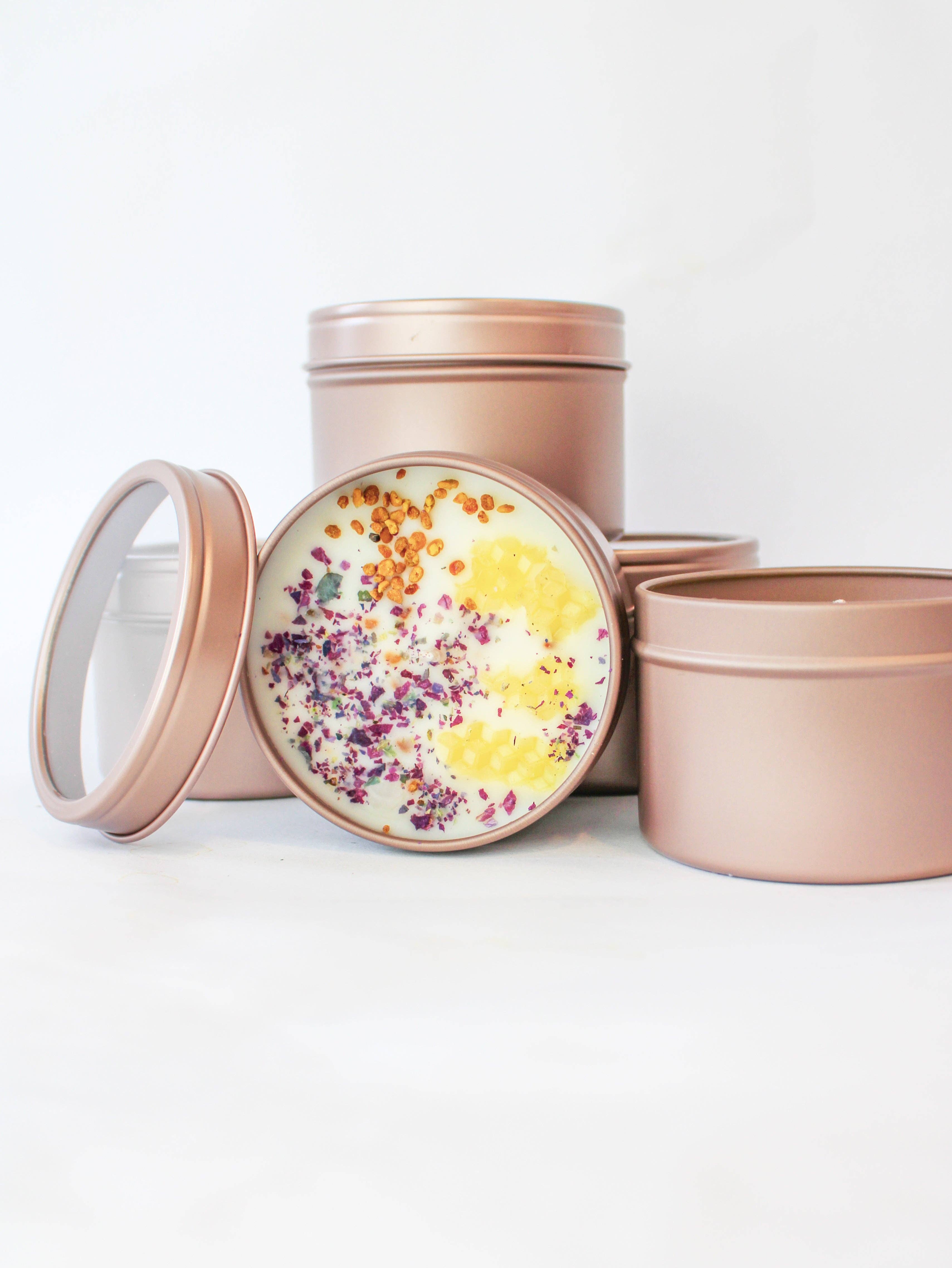 Ash & Rose - Wholesale Jar/Filled Candle - Unlabeled 4 oz Botanical Soy Wax Candles - Party Favors, Wedding, Birthday, Bulk Gifts, White Label, Customizable, Handmade7