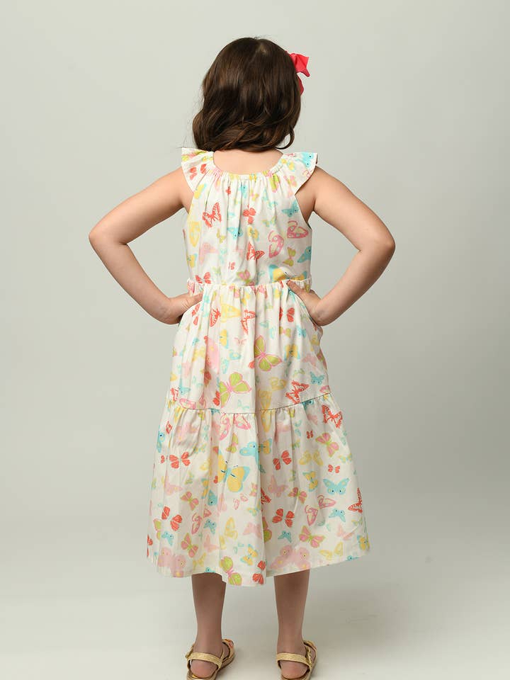 Minna - Wholesale Dress - Kids - Tiered Twirl Dress - Butterfly Ballet Petal Pastels5