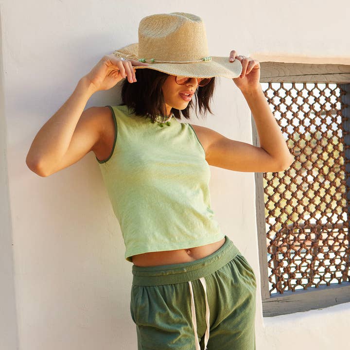 Ringer Tank - Arcadian Green voor wholesale door Lauren James