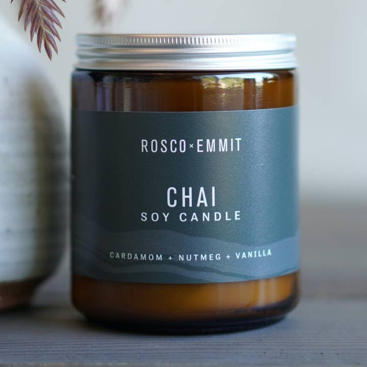 Chai Soy Candle 8oz for wholesale by Rosco x Emmit