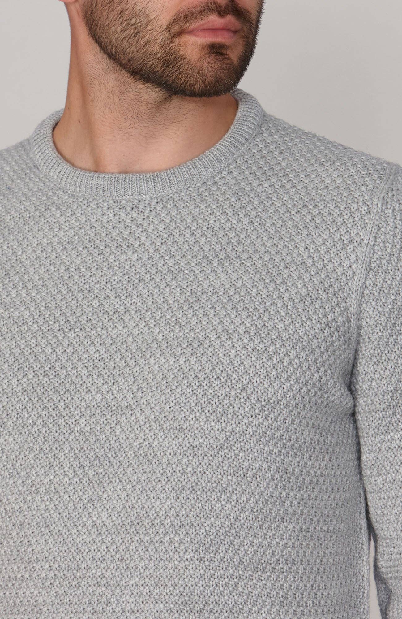 Paul James Knitwear - Wholesale Knit Sweater - Men's - Mens Chunky Merino Moss Stitch Fisherman Jumper1