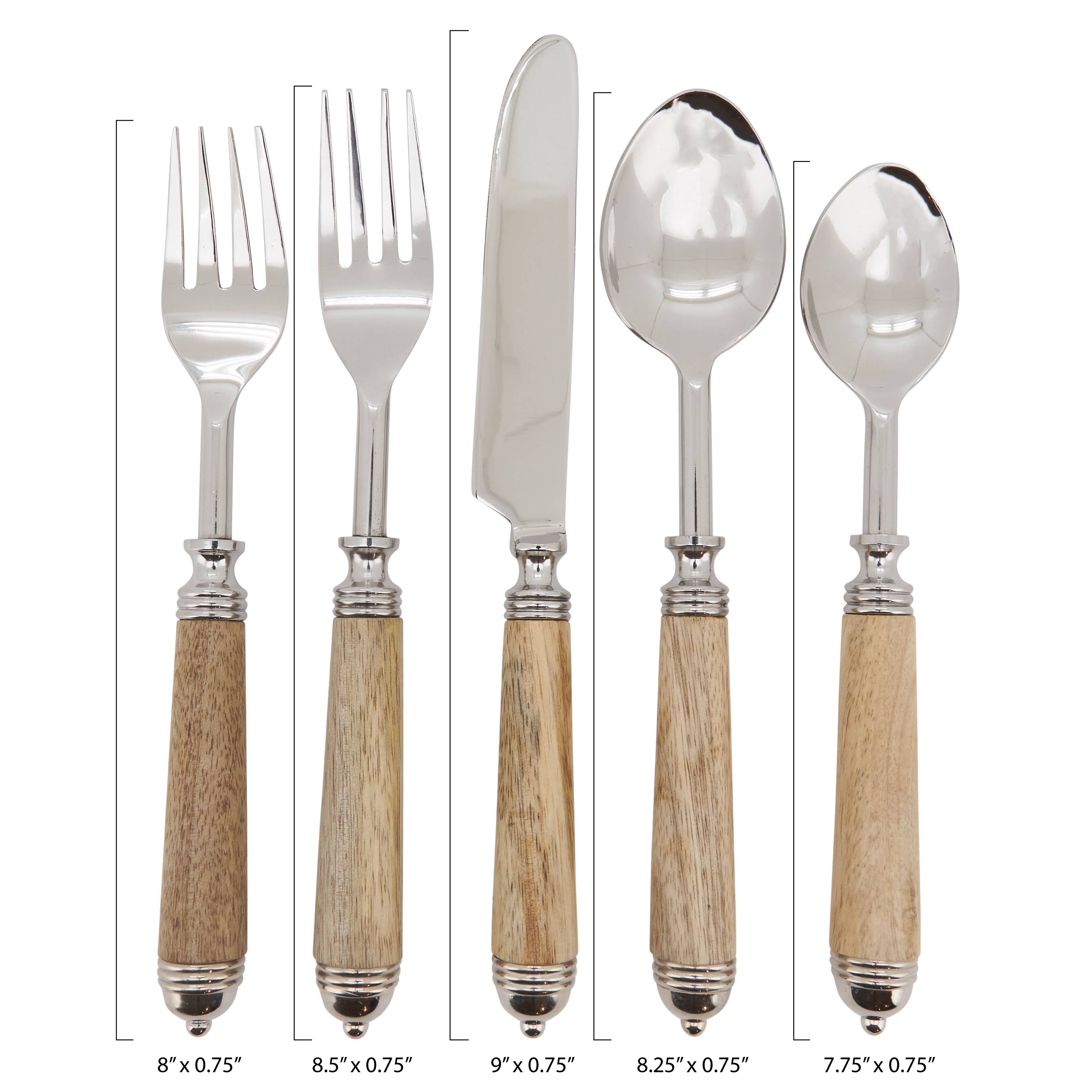 Ecru Bark Wood Flatware, Set of 5 for wholesale on Faire3