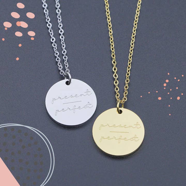 Embellished Whimzy - Wholesale Pendant/Charm Necklace - Gold Disc Necklace