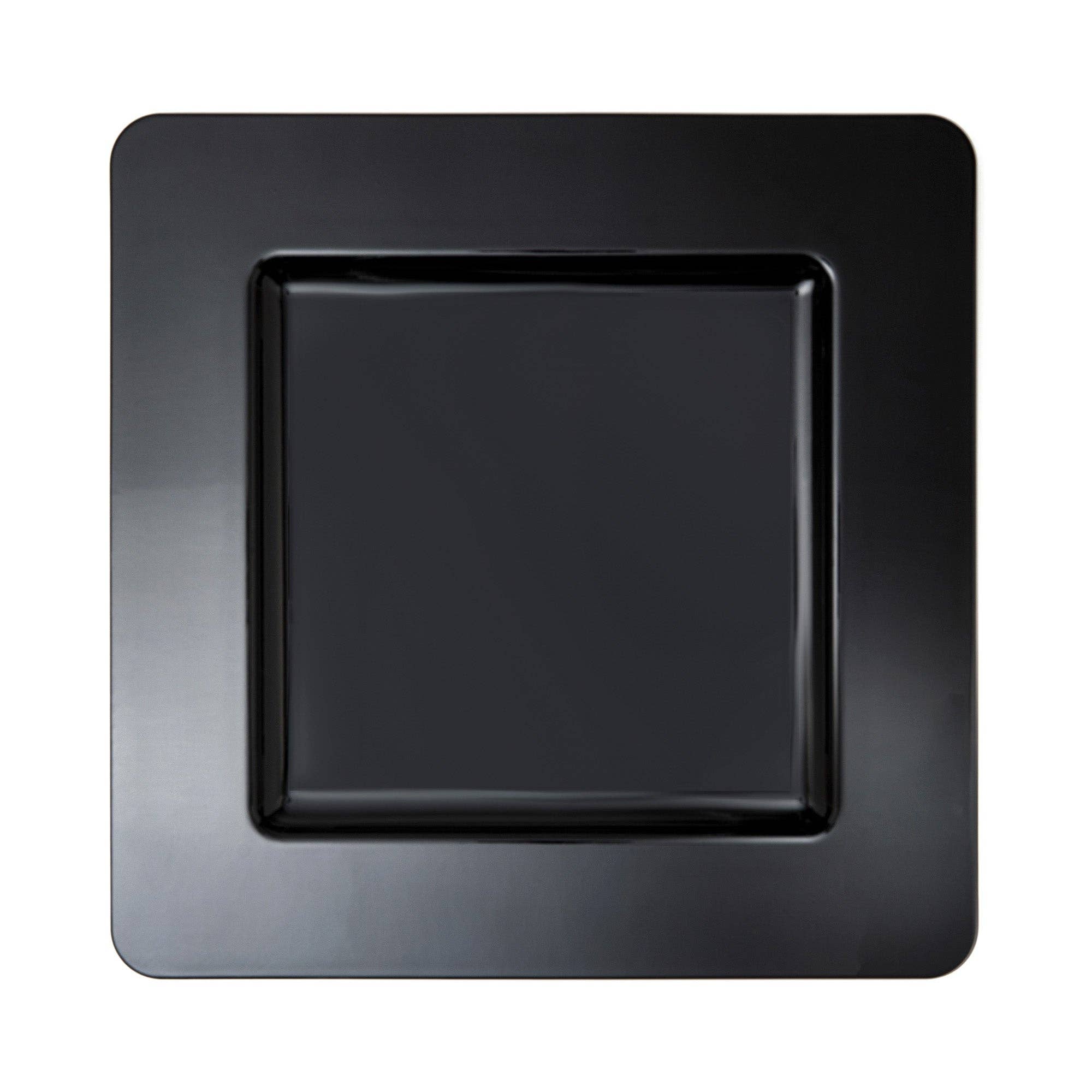 Portofino International Trading, USA - Wholesale Charger Plate - Flat Edge Square Plastic Charger Plate 13" - Black0