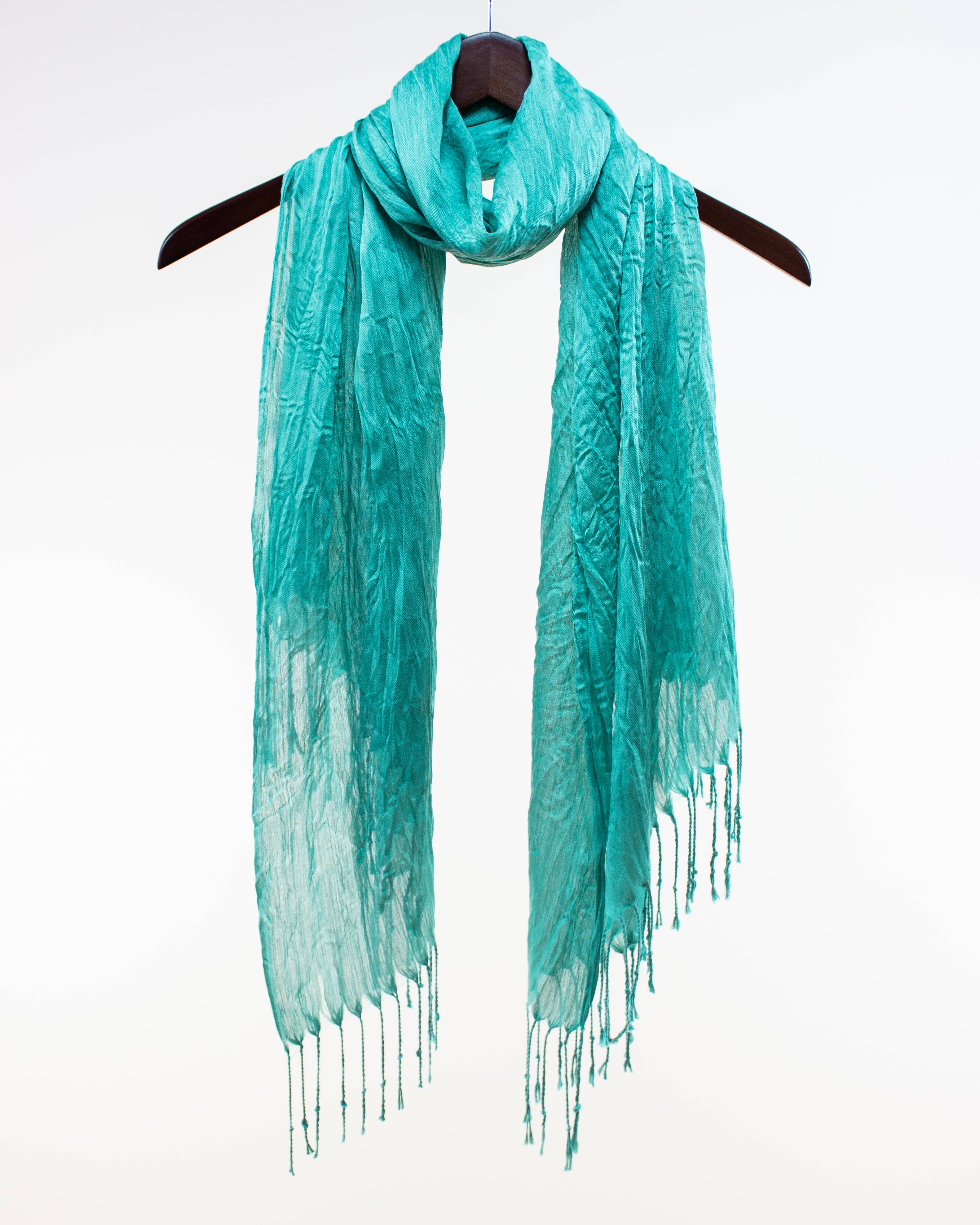 Original USA - Wholesale Scarf - Women's - Sheer Solid Scarf with Fringe15