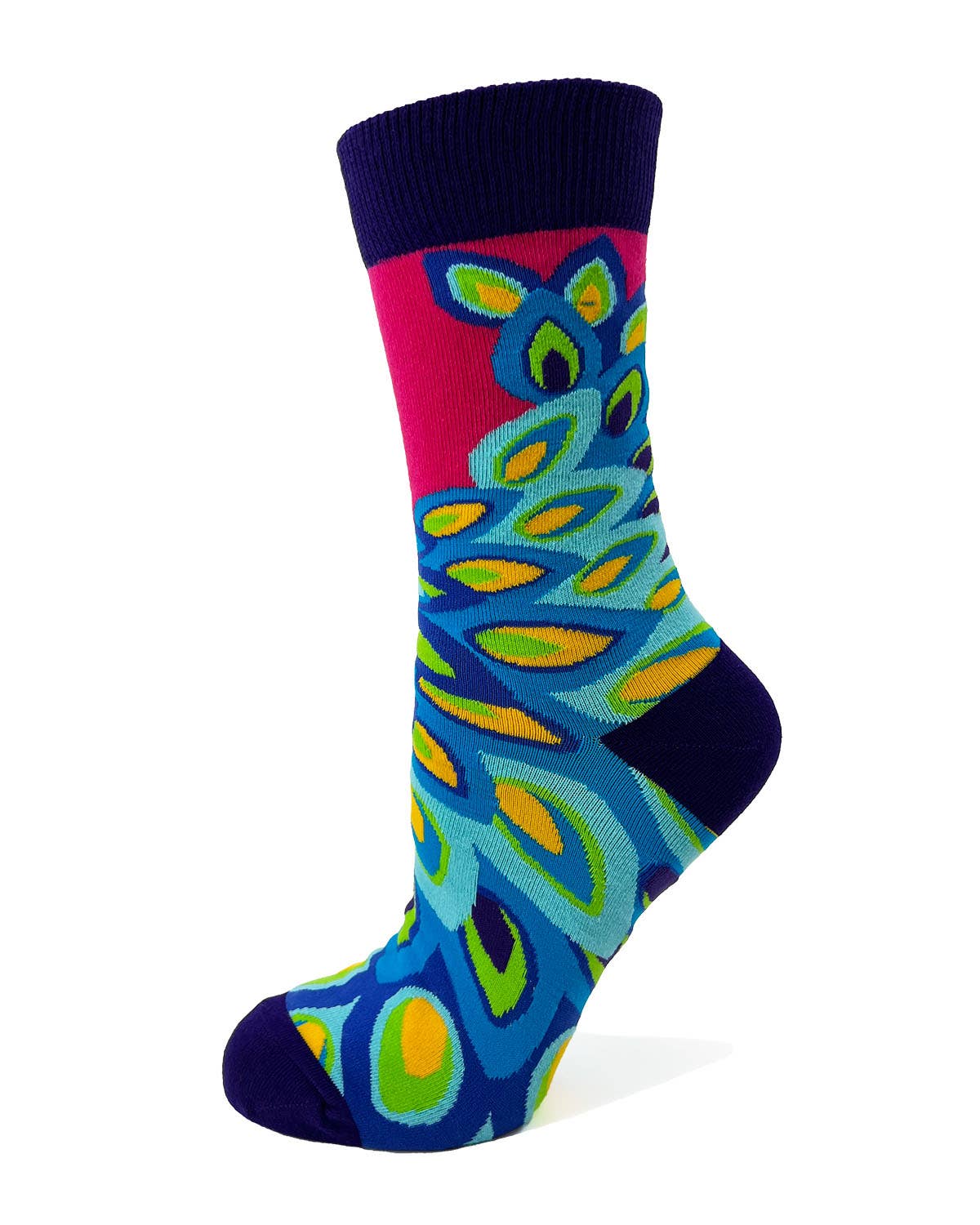 Fabdaz – wholesale Socks – Women's – Ladies' Novelty Crew Socks Featuring a Colorful Peacock1