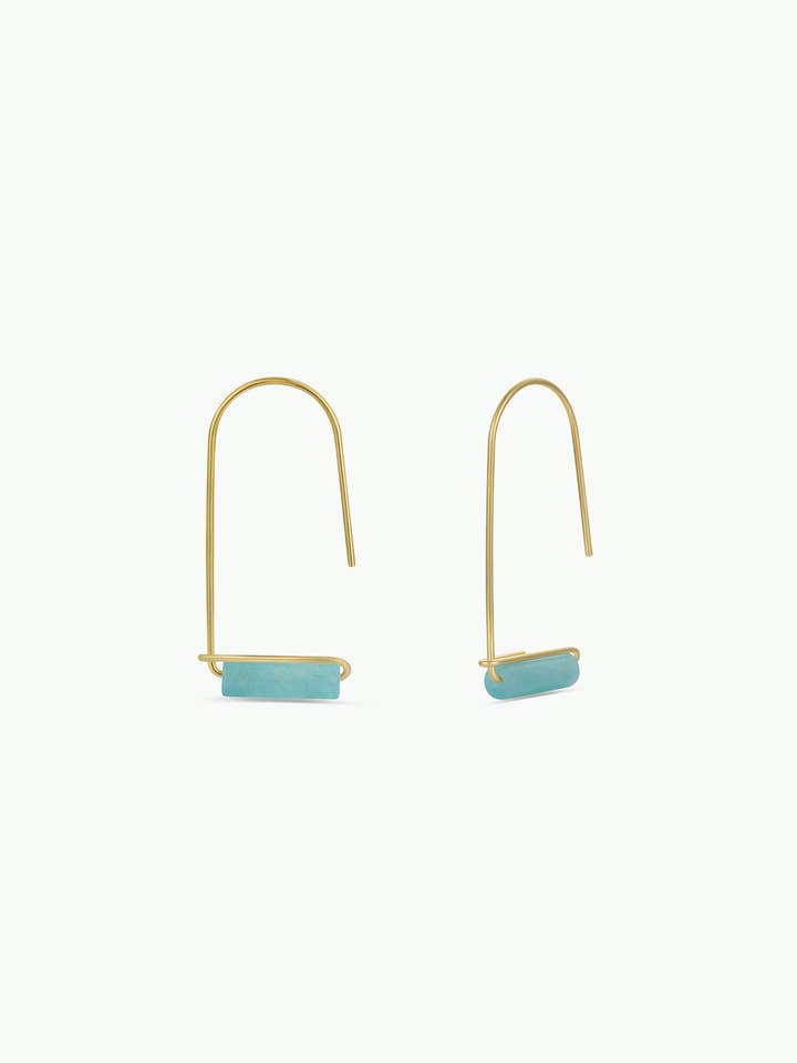 Drop - Amazonite - Gold Earrings for wholesale by JaxKelly