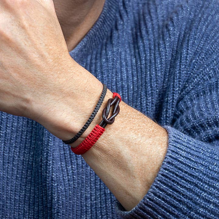 Makarla - Handmade Colombian Jewelry - Wholesale Woven/Braided Bracelet - Men's Infinity Knot Leather Bracelet | Gift for Men |