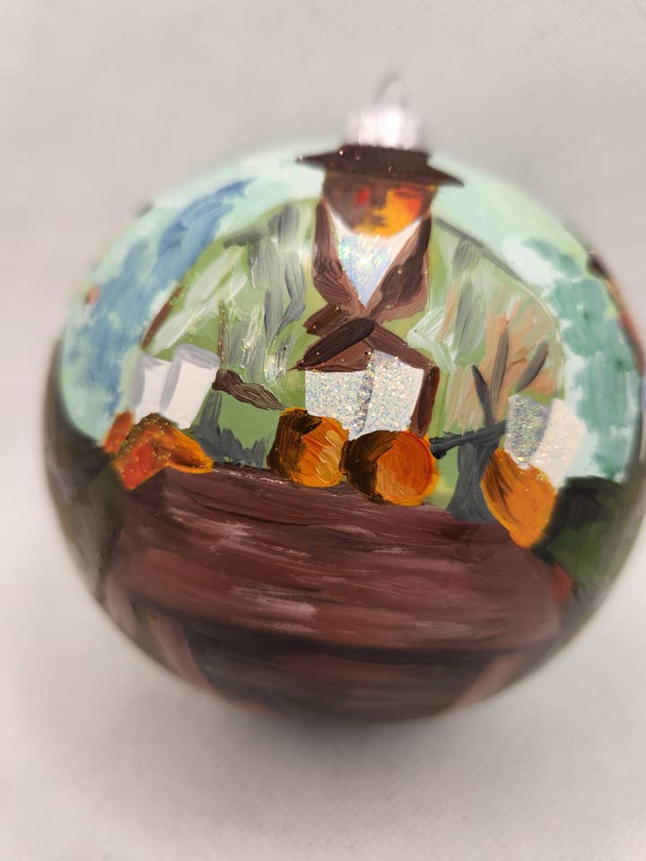 Cezanne's Card Players Glass Christmas Ornament for wholesale by Mia's Polish Treasures