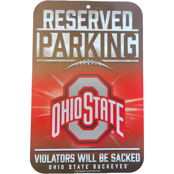 NCAA Ohio State Buckeyes Reserved Parking Sign, 11" x 17" for wholesale by Majestic Sports