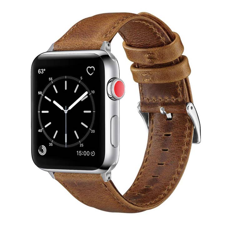Genuine Luxury Leather Band Compatible For Use With The Apple Watch® Series 1-9 for wholesale by Speidel