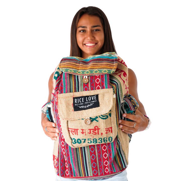 Recycled Travel Backpack Jaipur for wholesale by Rice Love