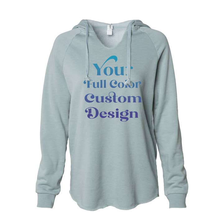 Full Color Custom Women's Raw Edge Hoodie for wholesale by This Joyful Home
