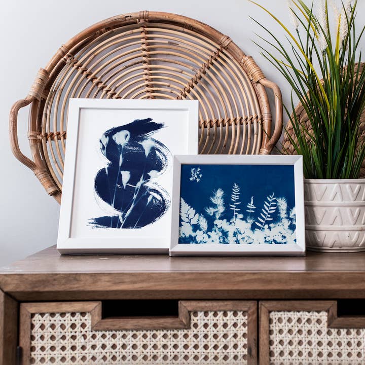 Far Mountain Studio - Wholesale Art Print - "Floral Melody" Blue Floral Fine Art Print 8"x10" Unframed2