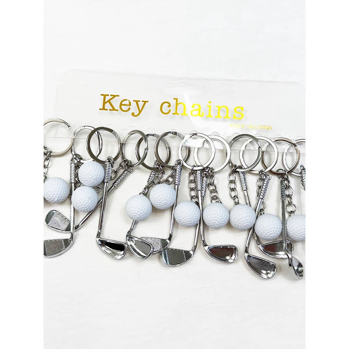 WHITE Love Playing Golf Club Keychain for wholesale on Faire1