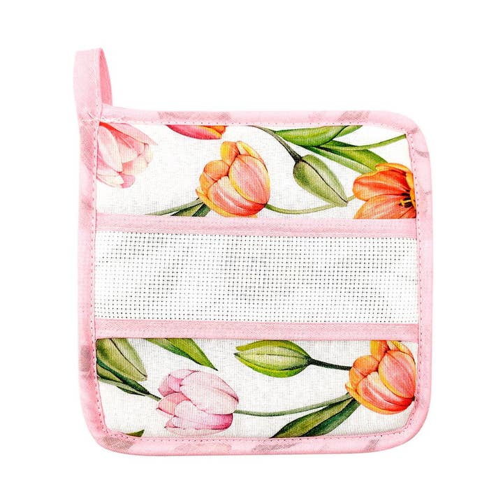 Almatex srl - Wholesale Oven Mitt/Pot Holder - GARDEN potholder square or round with etamine band2