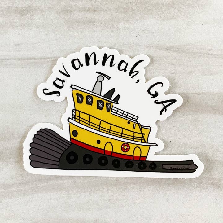 Adesivo con rimorchiatore Savannah, Georgia per la vendita all'ingrosso da parte di Nanner Designs