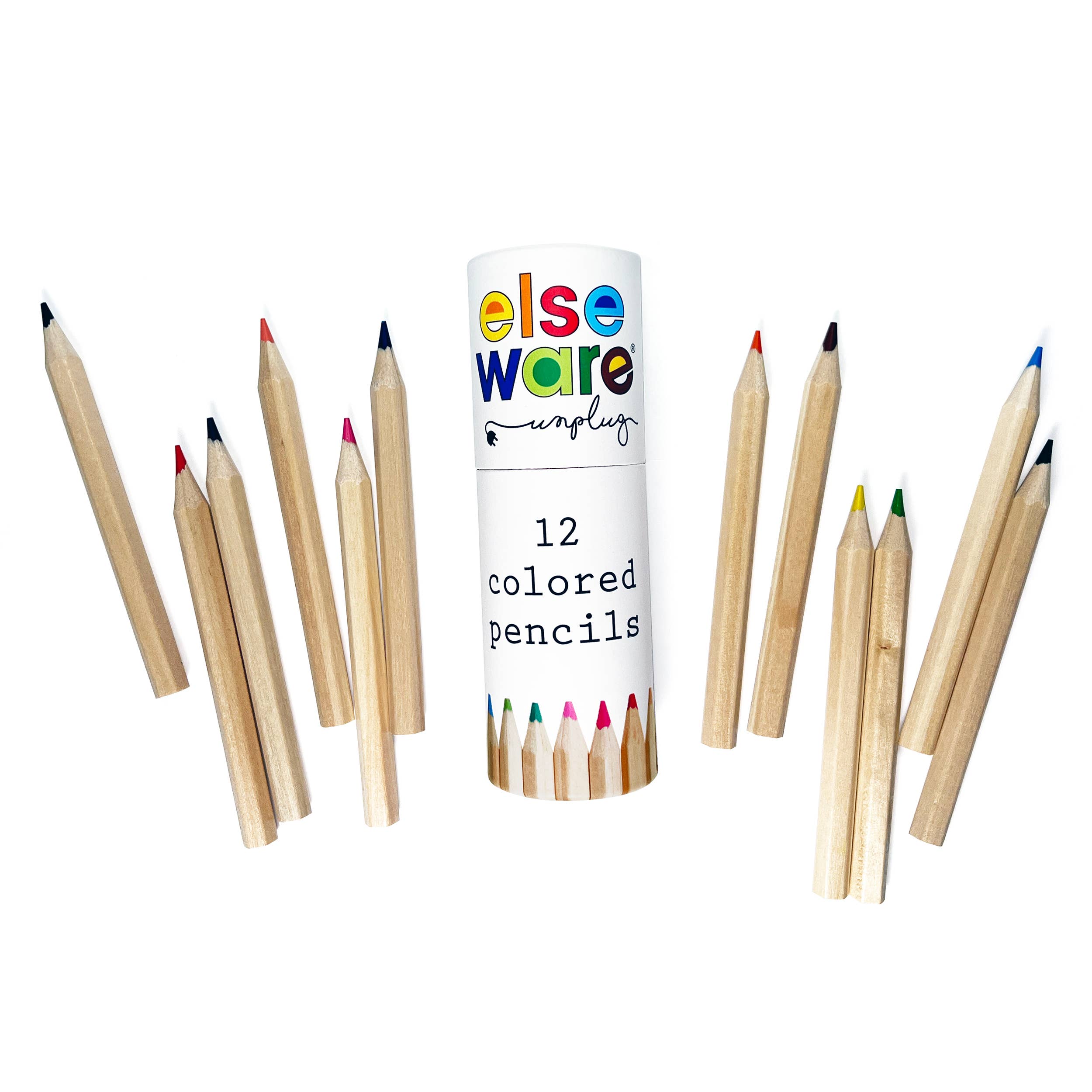 elseware unplug / eco-kids - Wholesale Colored Pencil - Colored Pencils - Tall & Travel Size - 12 Colors3
