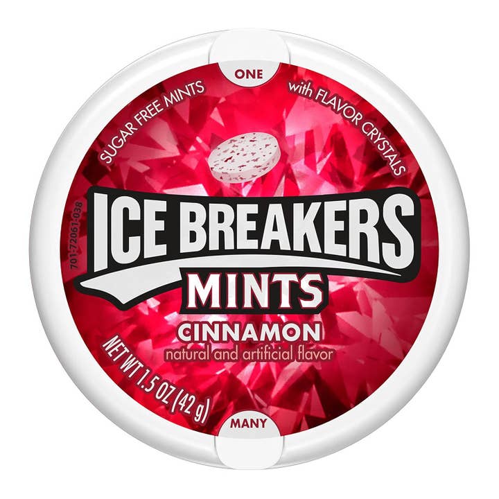 Snacky Candy - Wholesale Mints - Ice Breakers Tins Mints Cinnamon 1.3 oz 8 count1