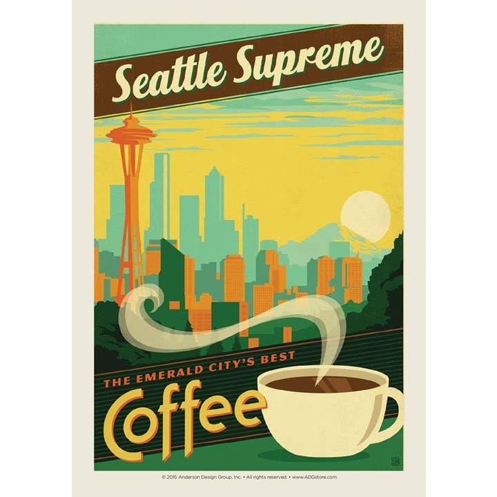 Seattle Supreme Postcard for wholesale by Tourist Courts