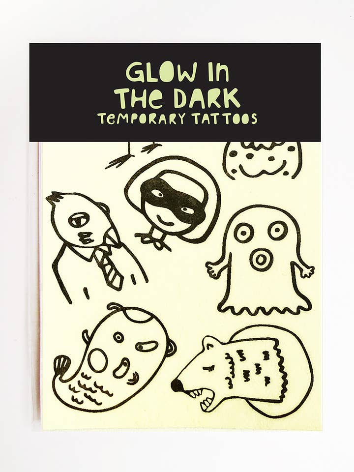 Hungry Bear | Glow In The Dark Temporary Tattoos for wholesale by Missy Minzy