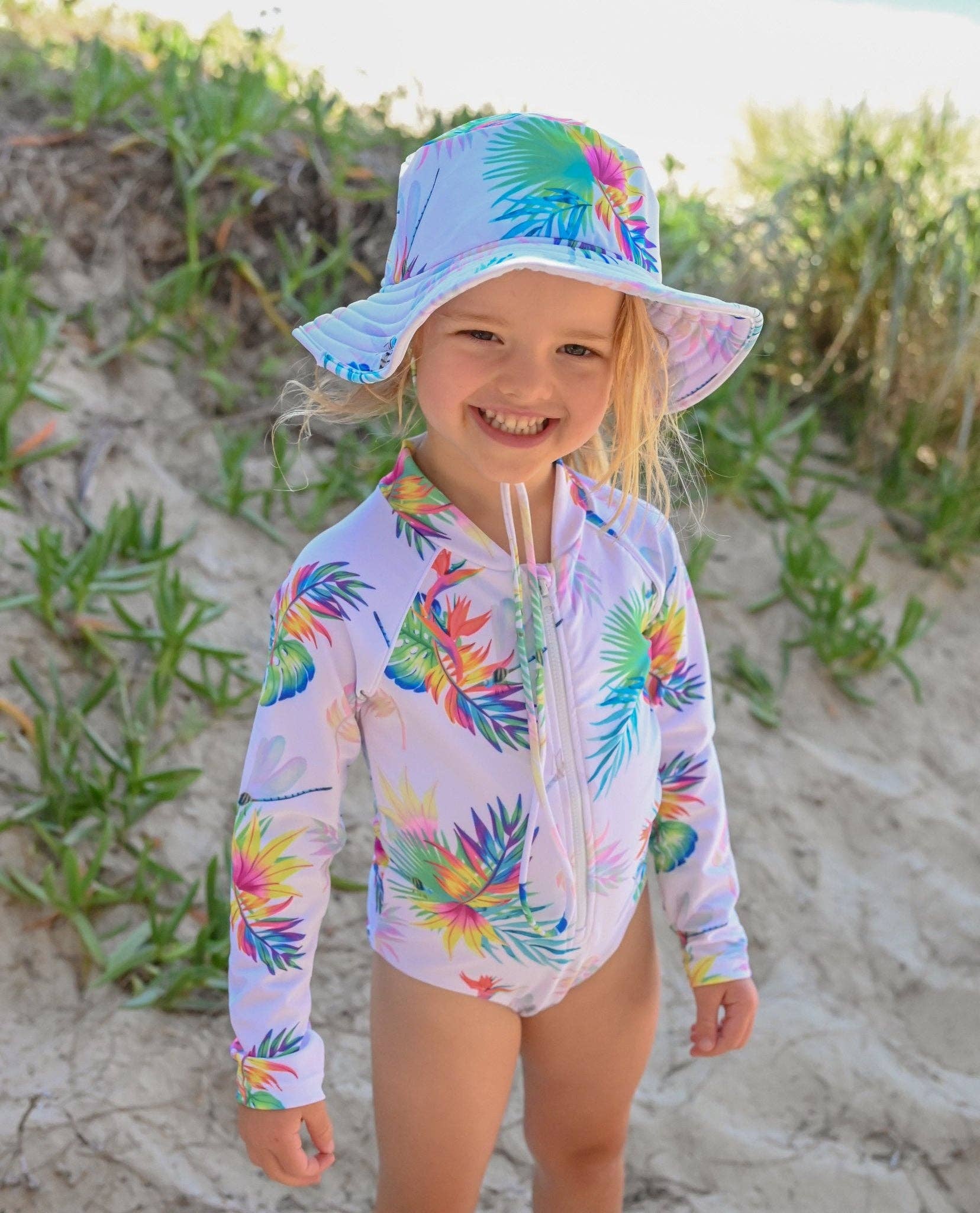 Tribe Tropical - Wholesale One Piece Swimsuit - Kids - Baby / Toddler Swimsuit With Snaps - Arnhem Summer6