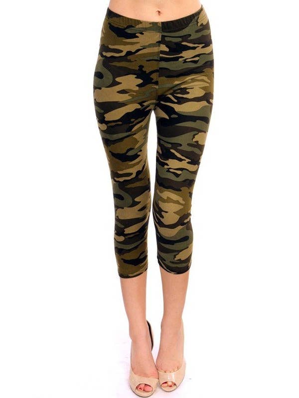 OLIVA LEGGINGS CAPRI A STAMPA CAMOUFLAGE CA-F120 in vendita all'ingrosso su Faire