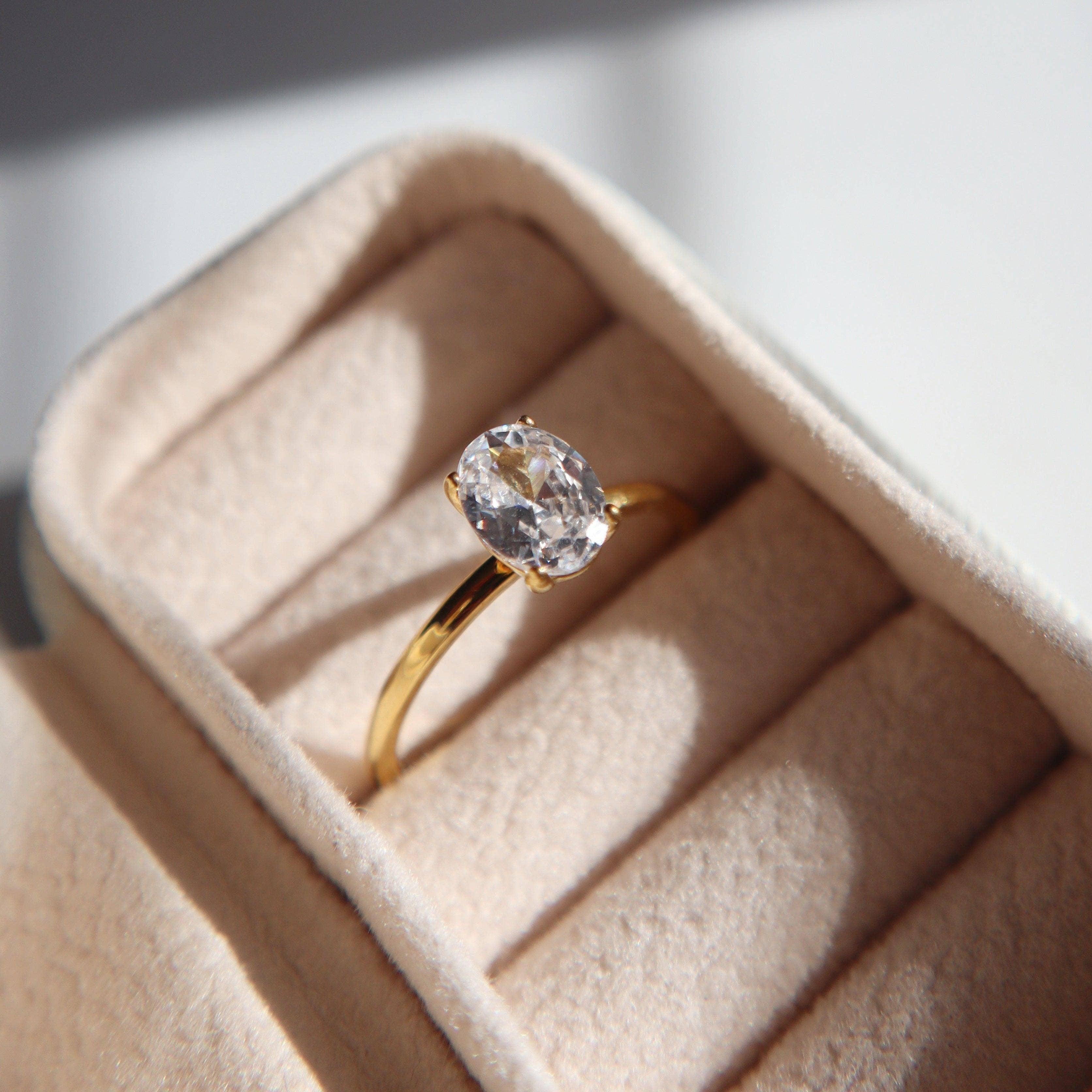 JESSA Jewelry - Wholesale Single Stone/Solitaire Ring - Oval Solitaire Ring | Zirconia Ring5