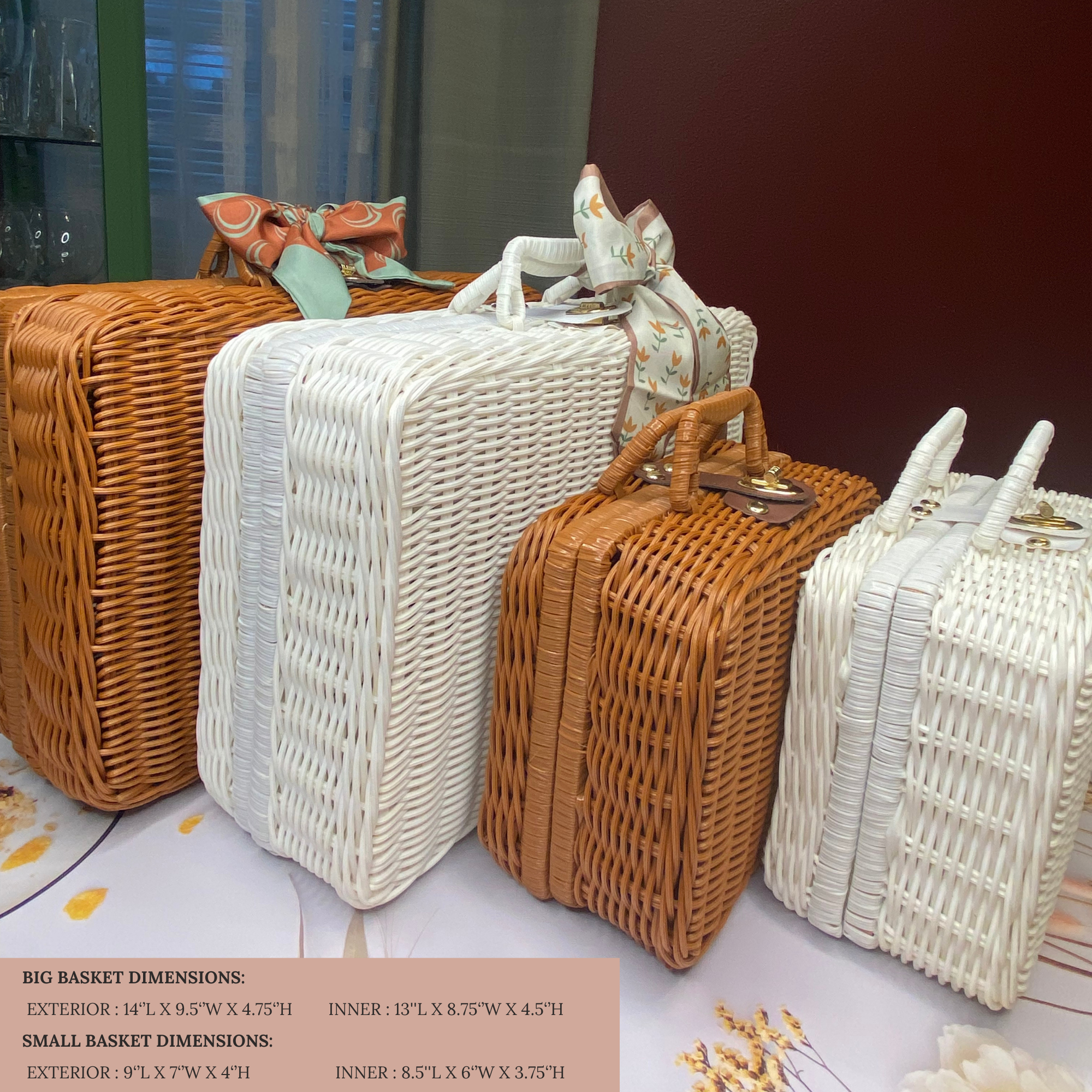 DrifWoo - Vente Pochette cadeau - Panier-cadeau en valise tissée à la main, panier-cadeau vide3