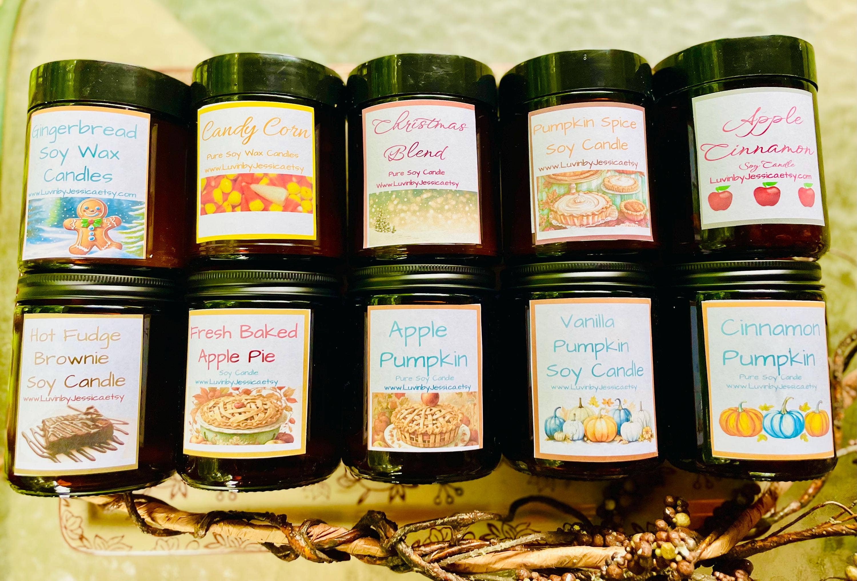 LuvinbyJessica.etsy.com - Wholesale Jar/Filled Candle - Apple Pumpkin Soy Candle for Fall and Winter Decor5