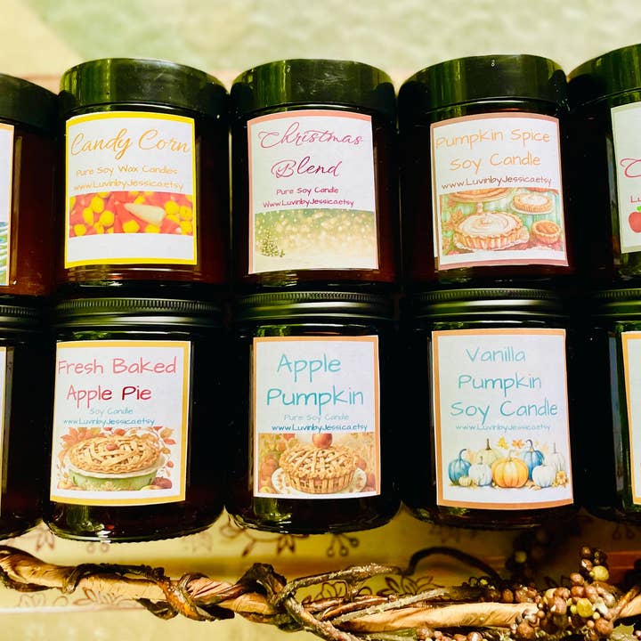 LuvinbyJessica.etsy.com - Wholesale Jar/Filled Candle - Apple Pumpkin Soy Candle for Fall and Winter Decor5