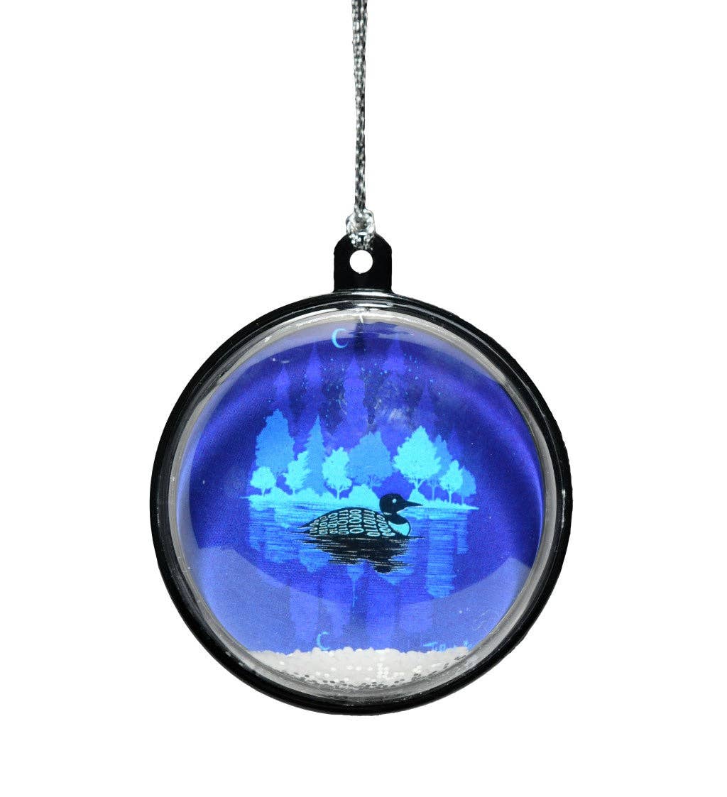 Adam Turman Artwork Co - Wholesale Ornament - MN Loon Winter Snowglobe Ornament