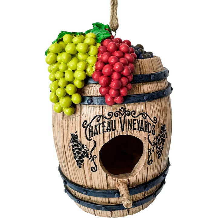 Wine Barrel Birdhouse for wholesale by Spoontiques, Inc