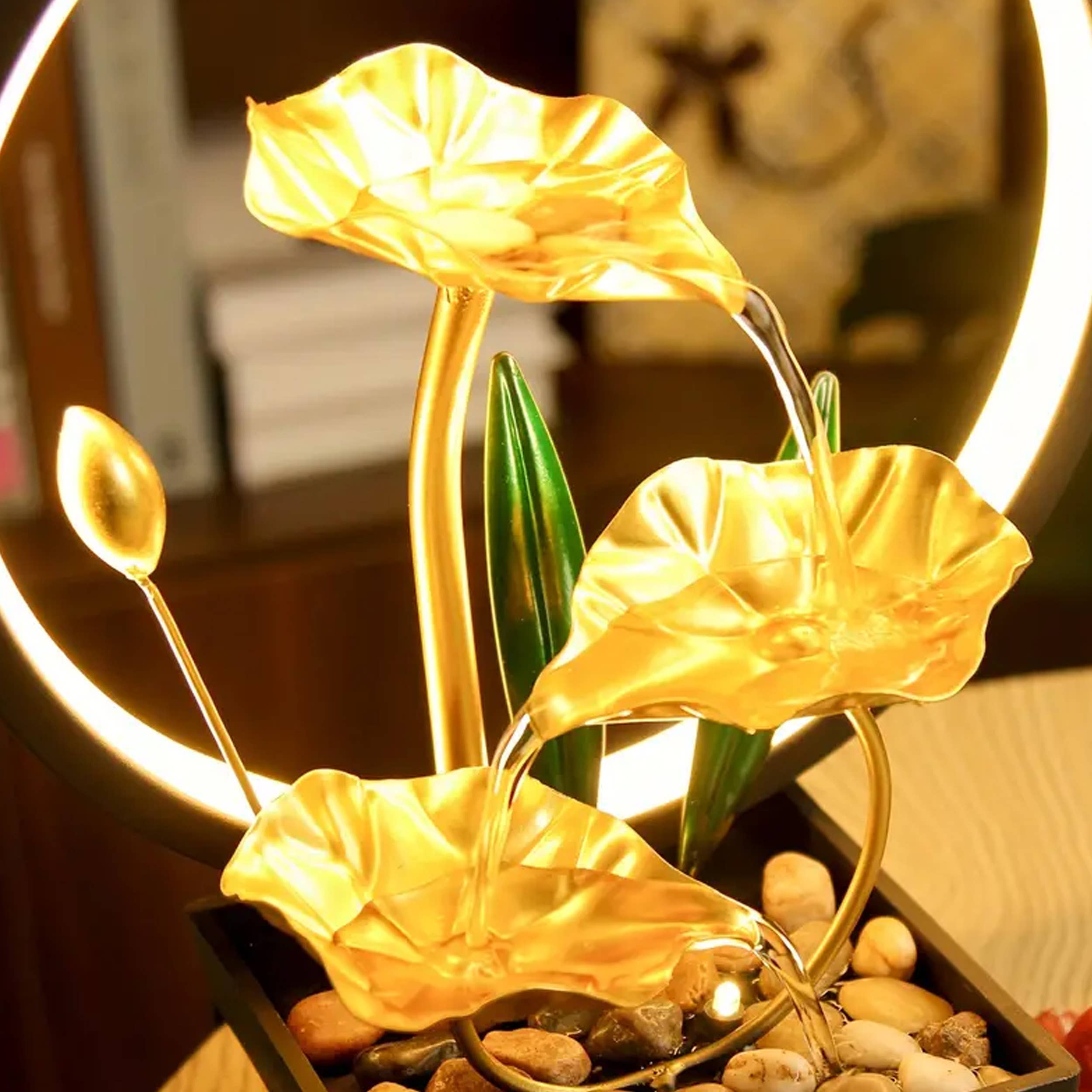 La Bella Monte - Wholesale Sculpture - Table Water Fountain with Natural Rocks Holiday Décor1