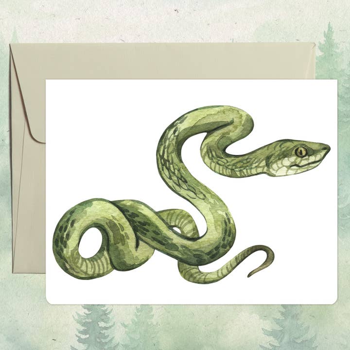 Carte de vœux serpent faite à la main pour la vente par Soul Familiar