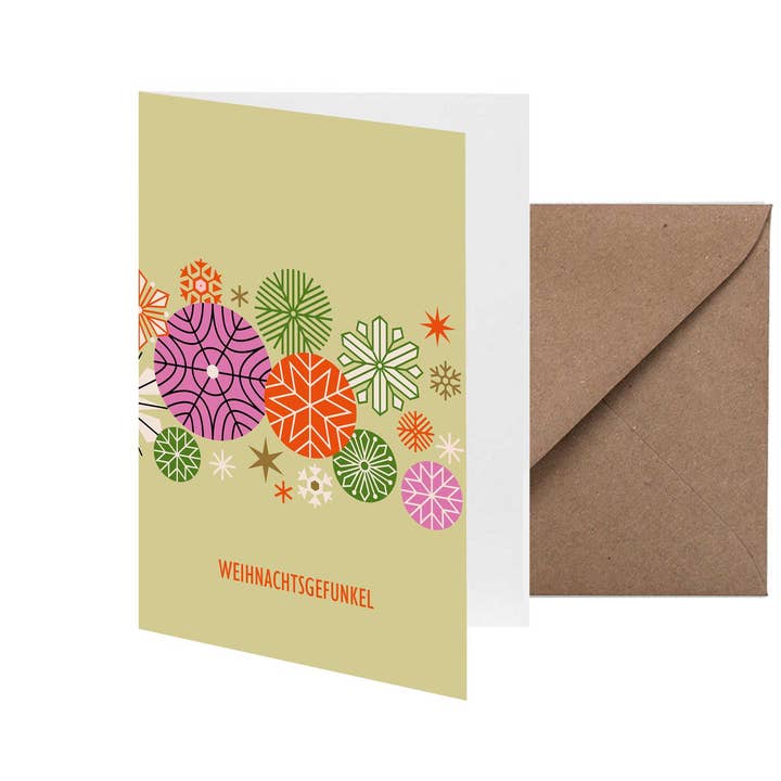 Tarjeta de felicitación Brillo Navideño... con impresión neón para venta al por mayor de Fritzante