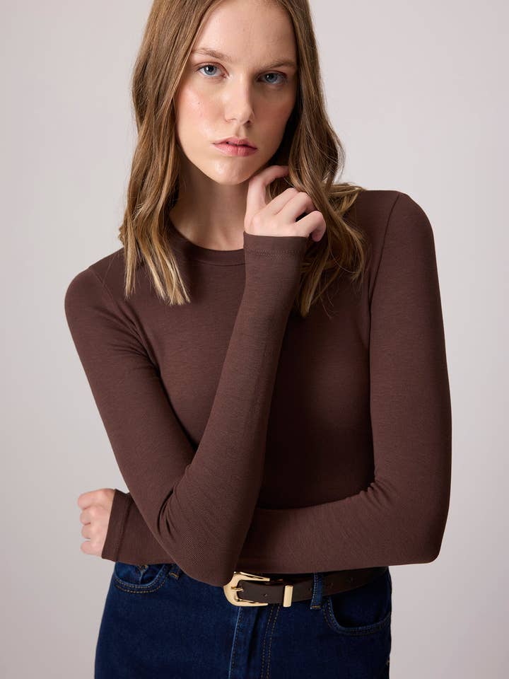 ESSENTIAL LONG SLEEVE MODAL BODY for wholesale by Touché Privé