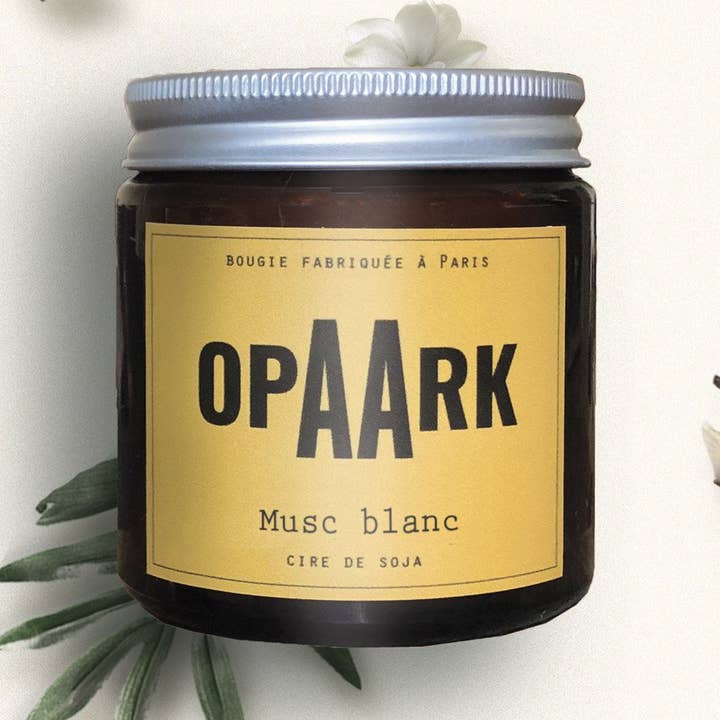 Opaark - Wholesale Jar/Filled Candle - White Musk Scented Candle 90g0