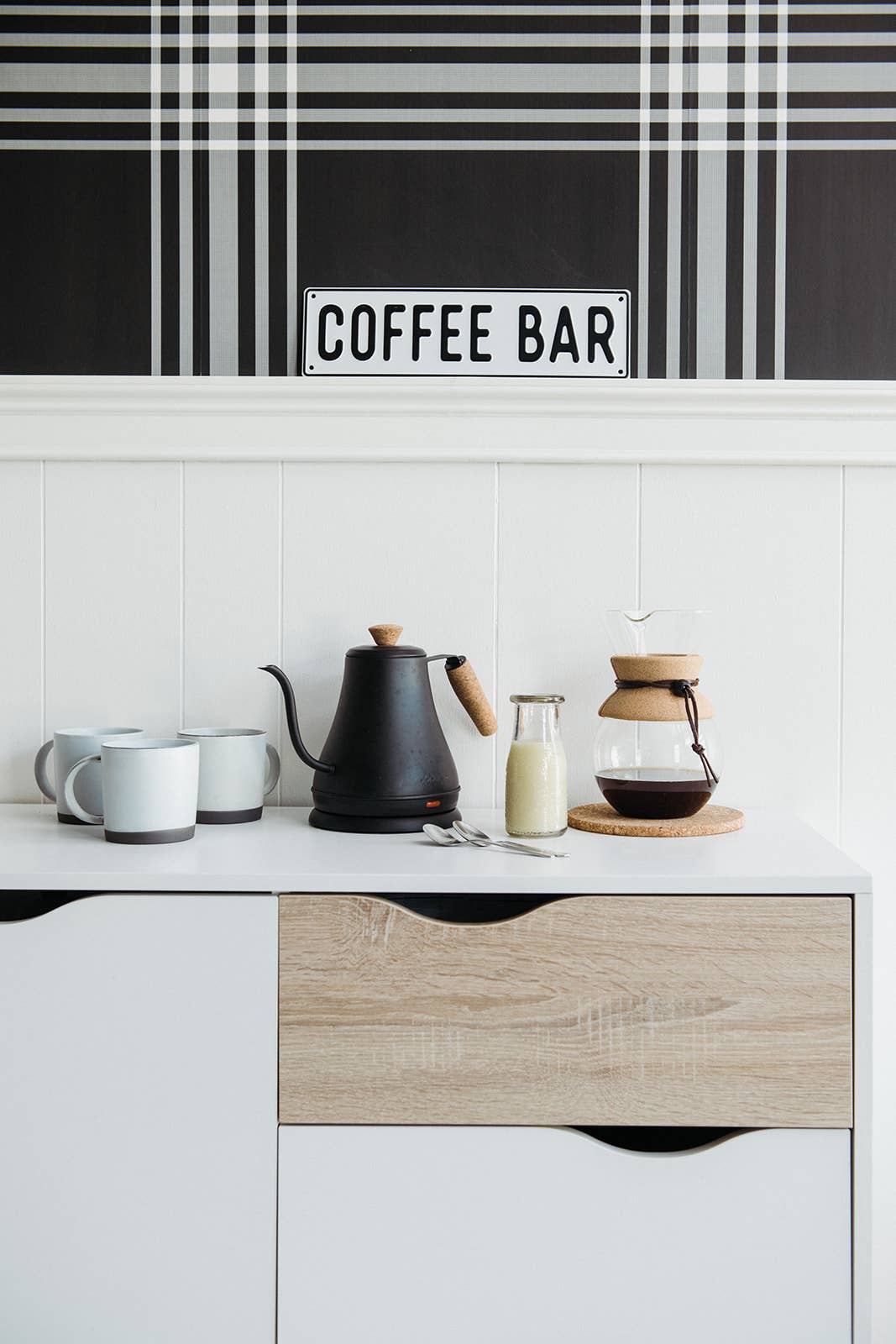 White Black Coffee Bar Aluminum Sign for wholesale on Faire5