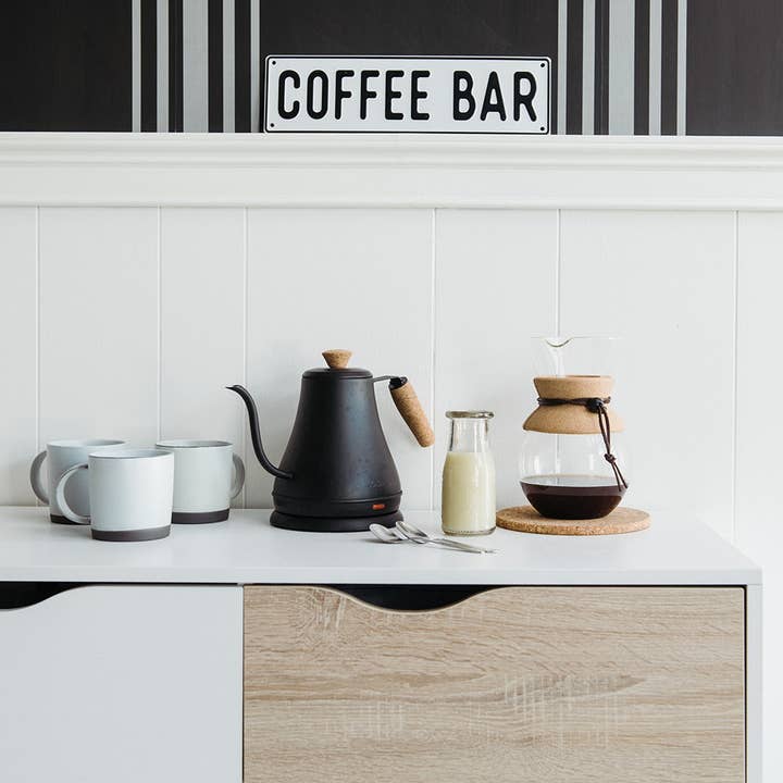 White Black Coffee Bar Aluminum Sign for wholesale on Faire5