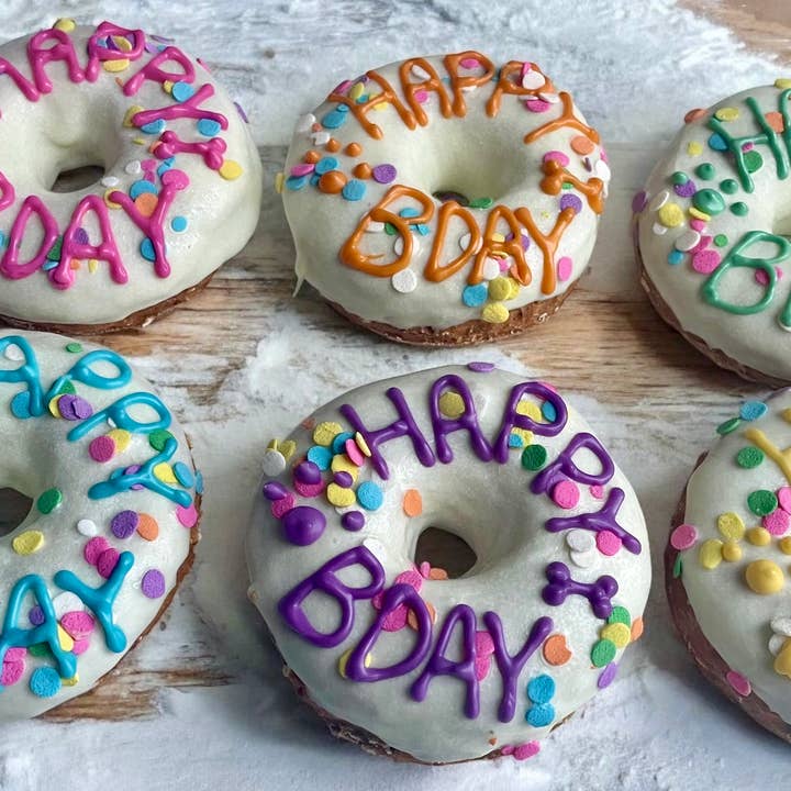 Happy BDAY birthday donut dog treats for wholesale by YumYum4DOGS