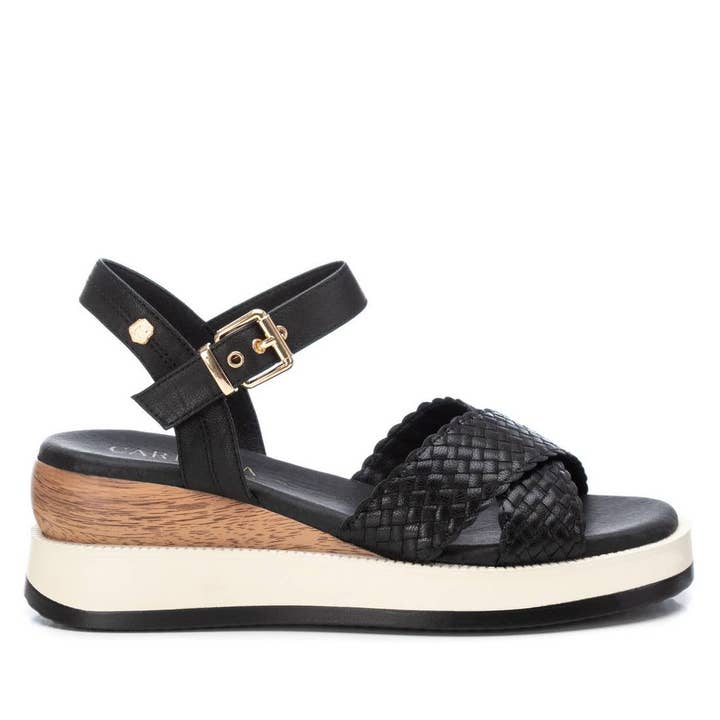 Carmela donna sandali pelle nera 16139105 per la vendita all'ingrosso da parte di KAPLES SHOES