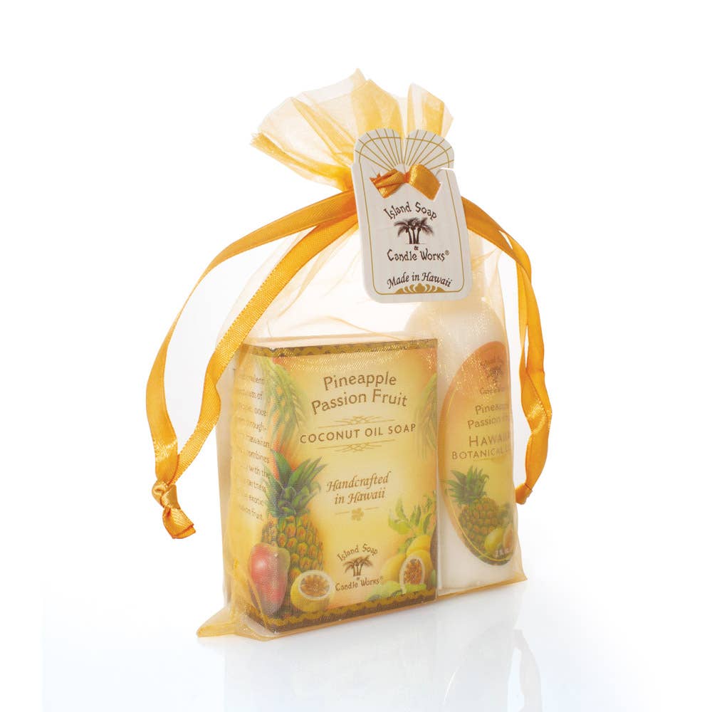 Island Soap & Candle Works - Wholesale Gift Bag Set/Pack - Pineapple Passion Organza Gift Bag1