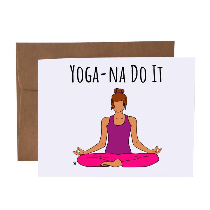 Yoga-na Do It Pun Greeting Card for wholesale by SKP ink