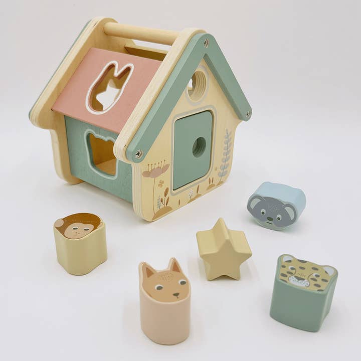 Caixa de Formas de Madeira - Brinquedo Clássico Montessori para Idades 1-3 por atacado de OmaOmaOma! Montessori Educational Wooden Toys for Kids