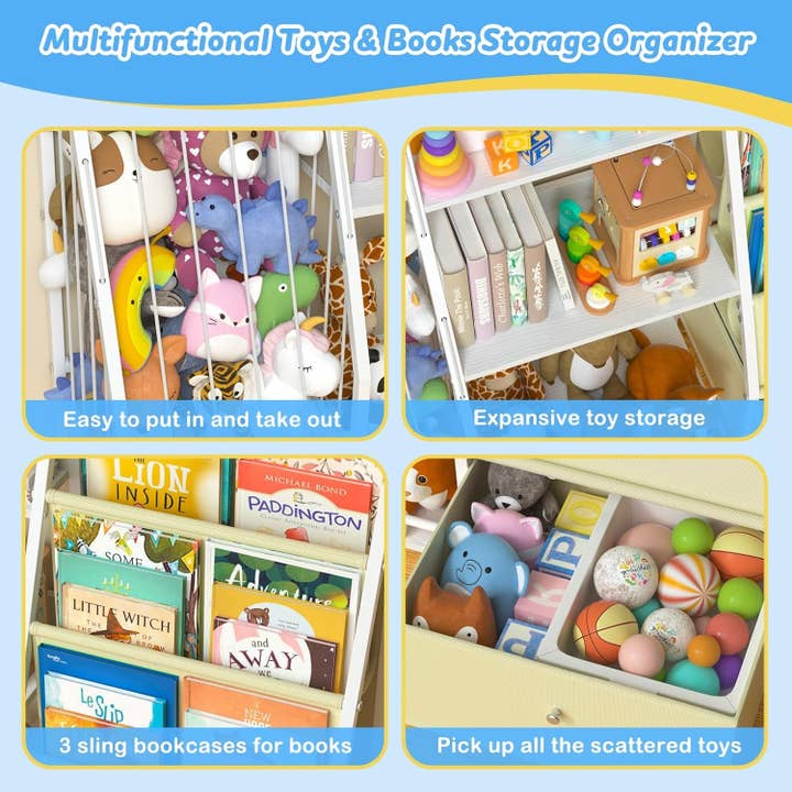 ShipItFurniture - Wholesale Bookcase - Kids Bookshelf 3 Tier Bookcase With Toy Organizer For Kids Rooms5